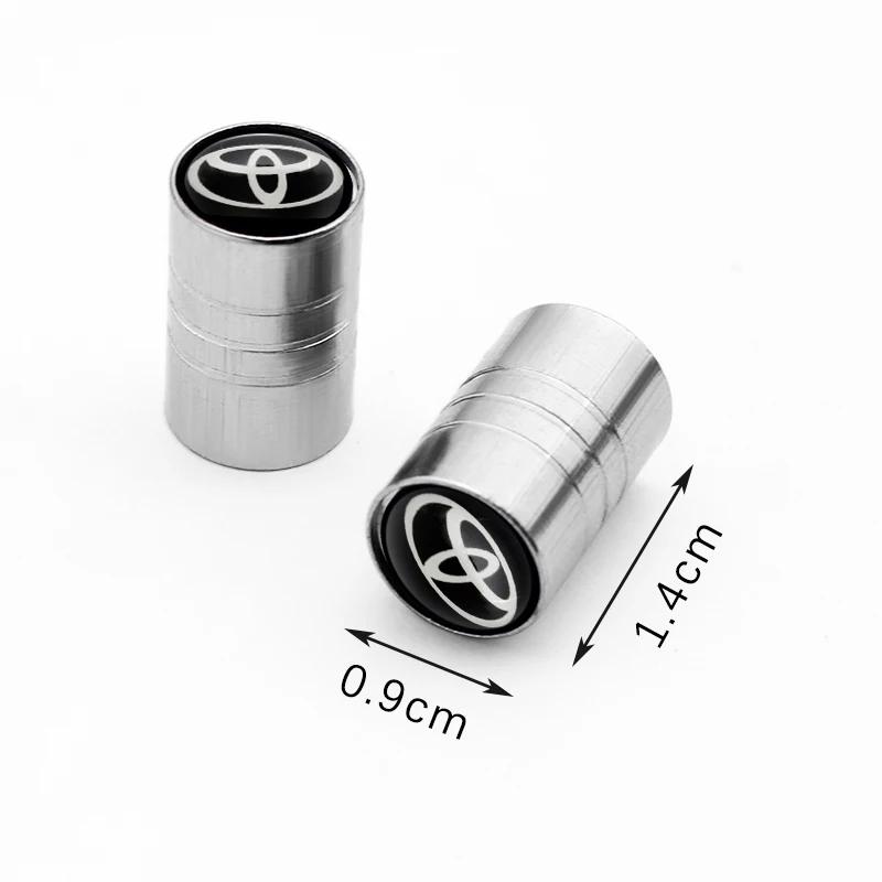 4Pcs/Set Metal Car Wheel Tire Air Valve Core Caps Auto Accessories For Toyota Corolla Chr rav4 prius Yaris Hilux auris avensis CWD1
