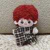 1 set Uniform Doll Clothes Outfit Plaid Overall Doll Dress Up Set  10cm Cotton Doll