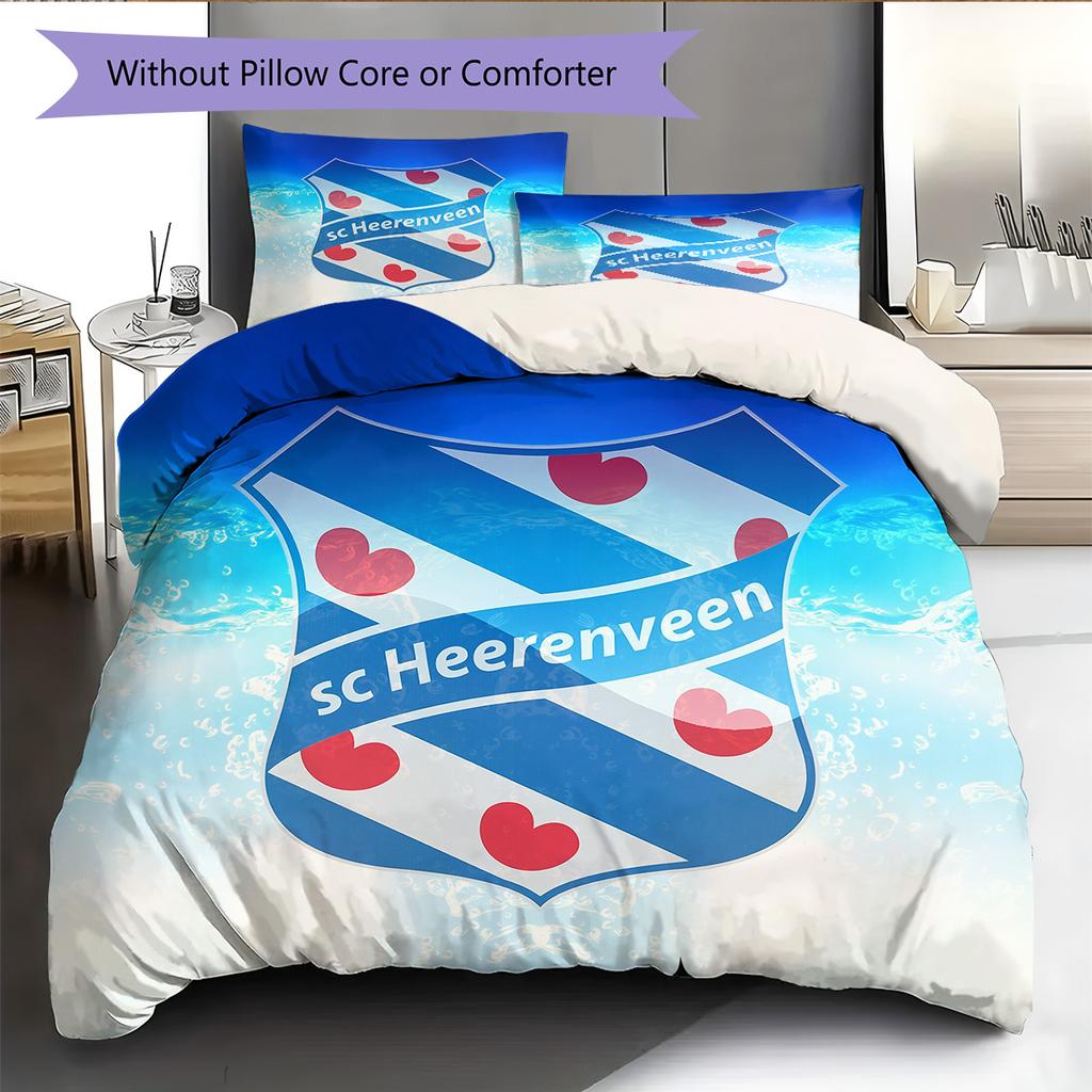 SC Heerenveen  Комплект постельного белья с рисунком  Декор для дома  Подарок (1 пододеяльник + 2 наволочки без наполнителя)