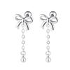 Sway Screw Type Earrings Ladies Leave It On Second Piercing S925 Silver Compatible with Metal Allergies Platinum Plated Both Ears Cute Screw Type