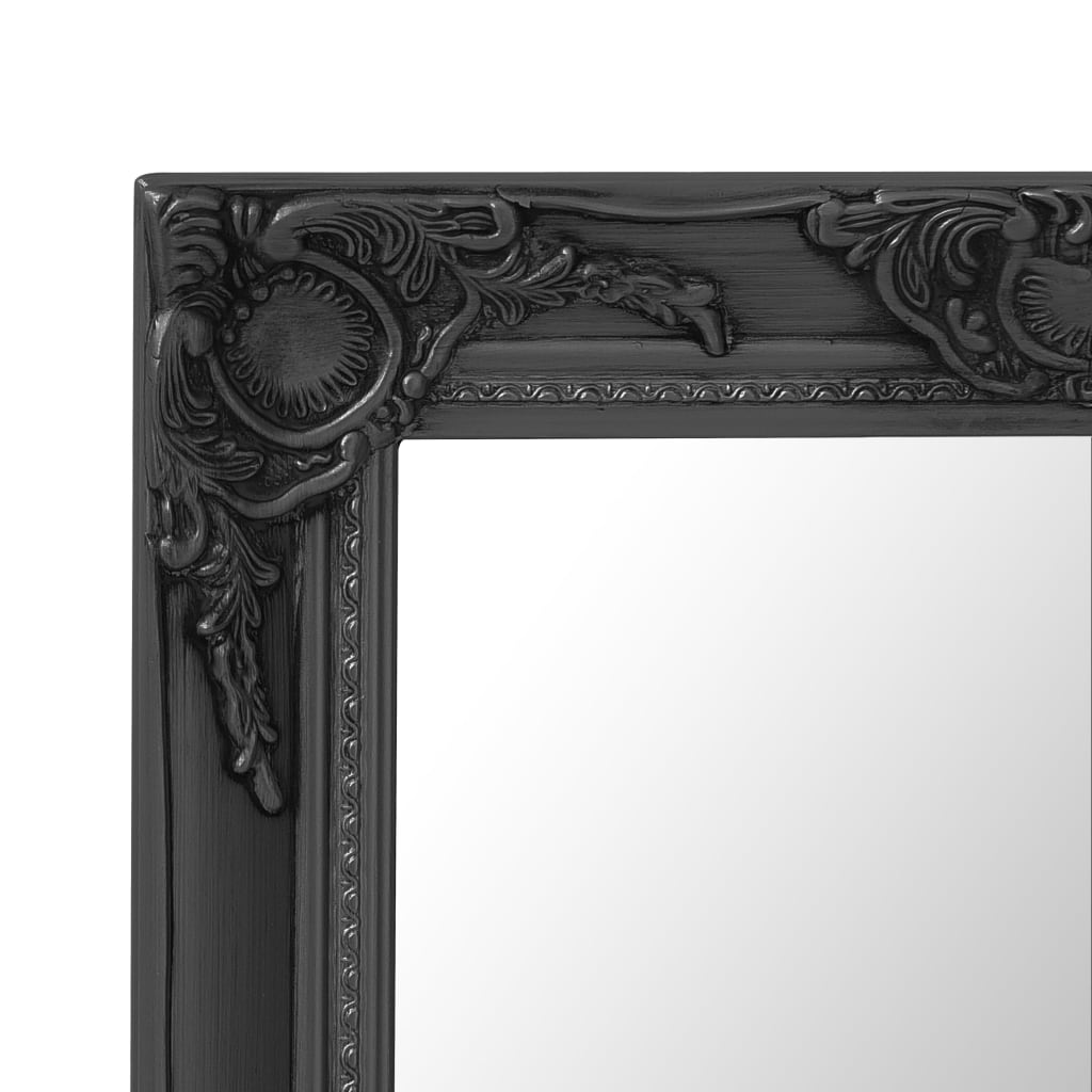 Baroque Style Wall Mirror 60 x 40 cm Black