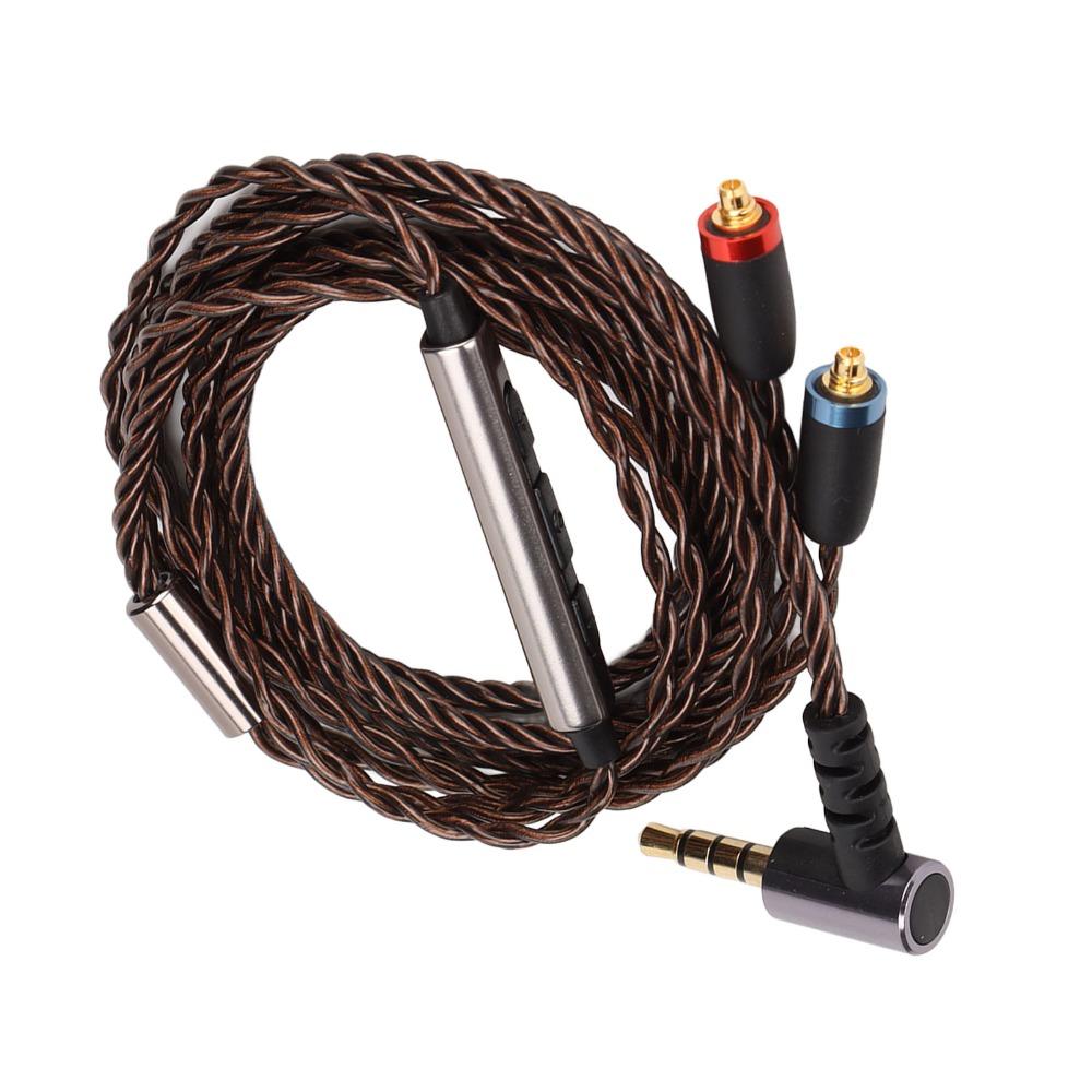 High Resolution MMCX To 3.5mm Headphone Cable Volume Control Cable Daily Use