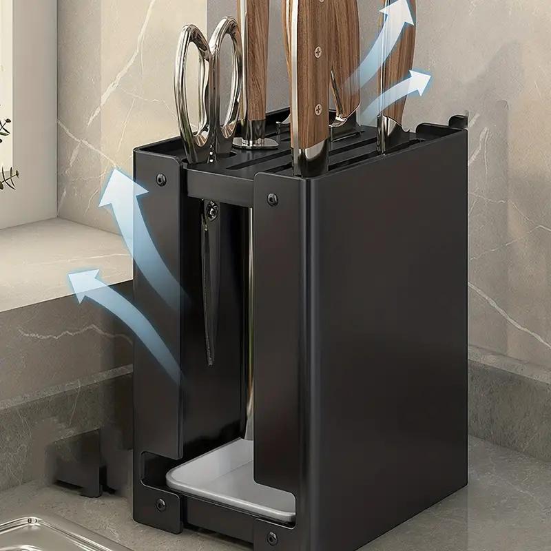 Multifunctional Knife Rack with Drainage Design, All In One Knife Storage Rack for Neat & Organized Home Kitchen