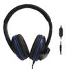 Игровые наушники 3,5 мм Проводная игровая гарнитура с микрофоном для PS4, ноутбука, мобильного телефона(Черный Синий )