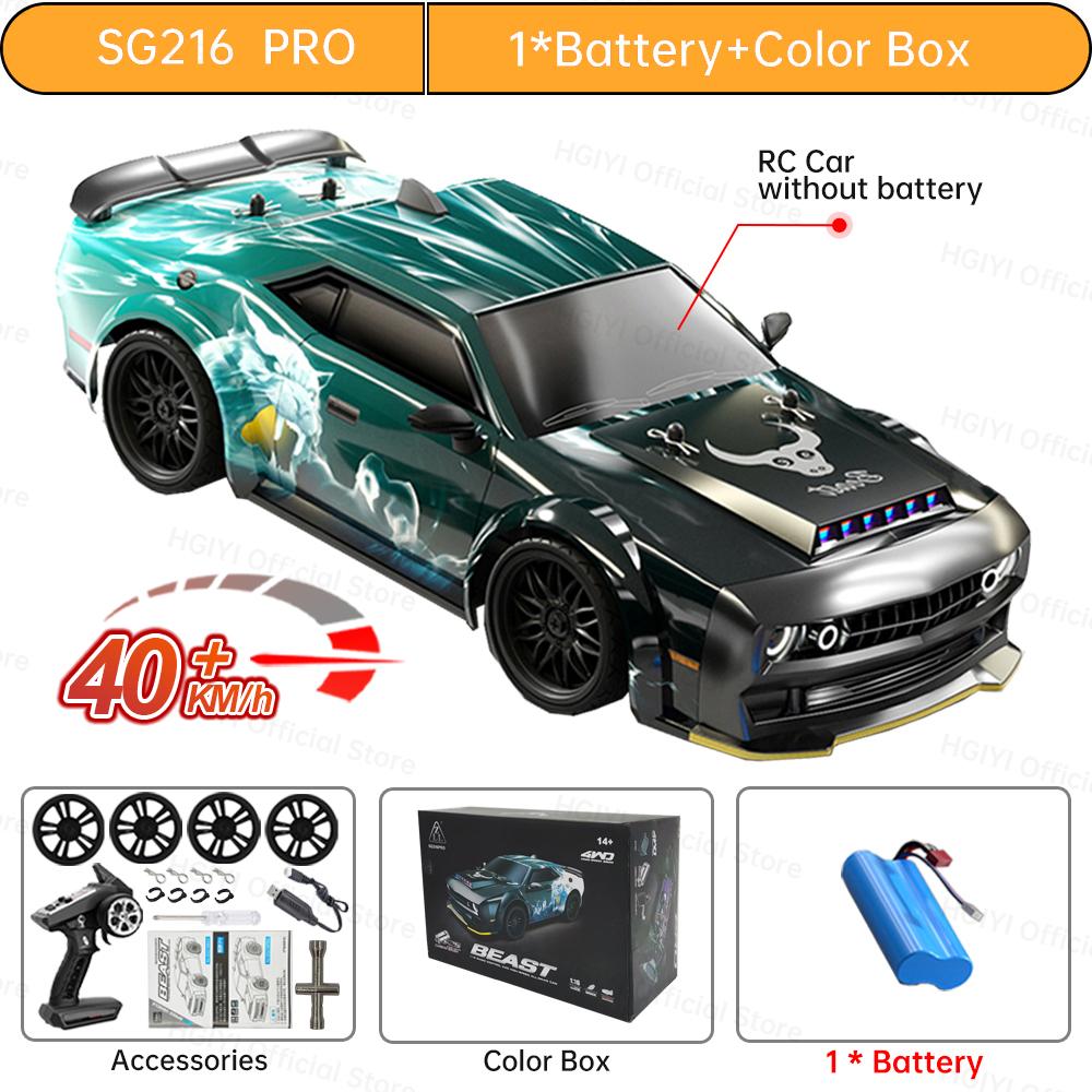 SG216 MAX 1:16 Бесколлекторная RC Дрифт Машина со Светодиодами 70 км/ч или 40 км/ч 4WD Высокоскоростная Гоночная RC Машина Монстр-Трак для Детей Подарок