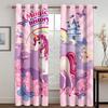 Дешевые тонкие шторы с рисунком из мультфильма «Радуга, единорог, лошадь», для детей, 2 шт., бесплатная доставка для декора окна гостиной, спальни