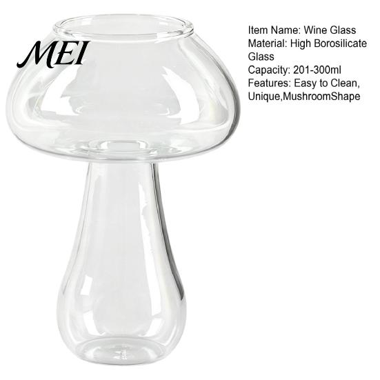 KTV Drinkware Mushroom Cocktail Glass Cup, Creative Clear Wine Glasses, Sparkling Drink Cute Coffee Cups, Novelty Bar Tool Heat Resistant