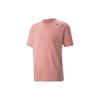 Solid Color Logo Round Neck Pullover Short Sleeve T-Shirt Men Tops Pink 849536-24