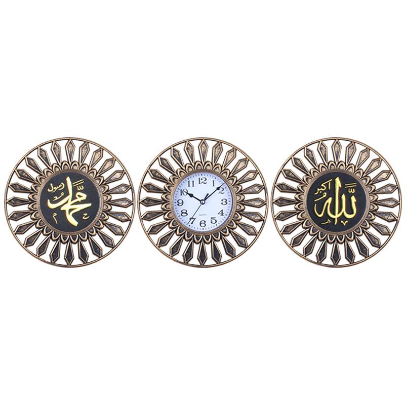 Современный дом Креативный декоративный набор настенных часов Юго-восточный азиатский шрифт Кварцевые часы с четким циферблатом Рамка Полые Точное время путешествий