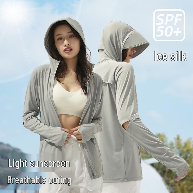 Унисекс куртка с защитой от солнца UPF50+ из ледяного шелка - Дышащая, с защитой от УФ-лучей, Тонкая экипировка для велоспорта