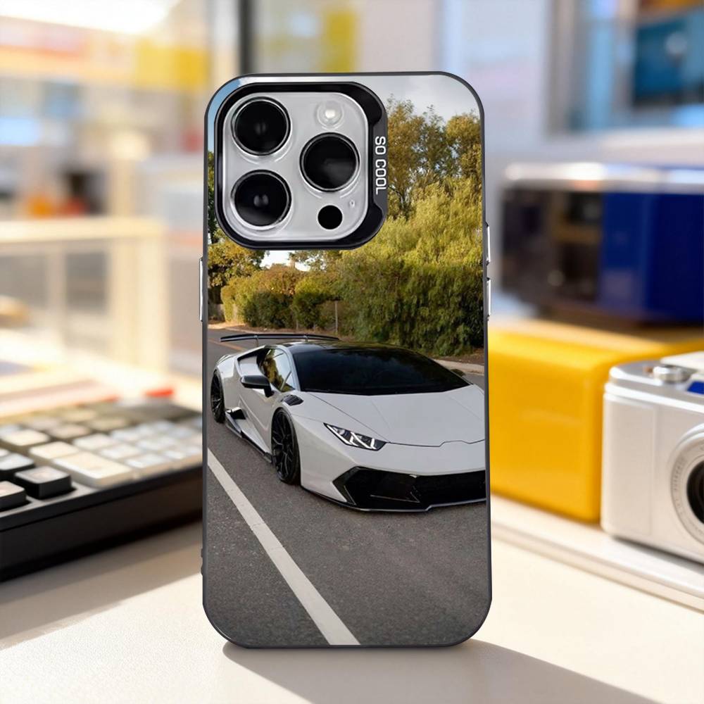 Автомобильный Спортивный L-Ламбо Крутой Чехол Для Телефона Для iPhone 11,12,13,14,15,16,17,Pro,Max,Plus,E,Air,Mini IMD Матовый Черный