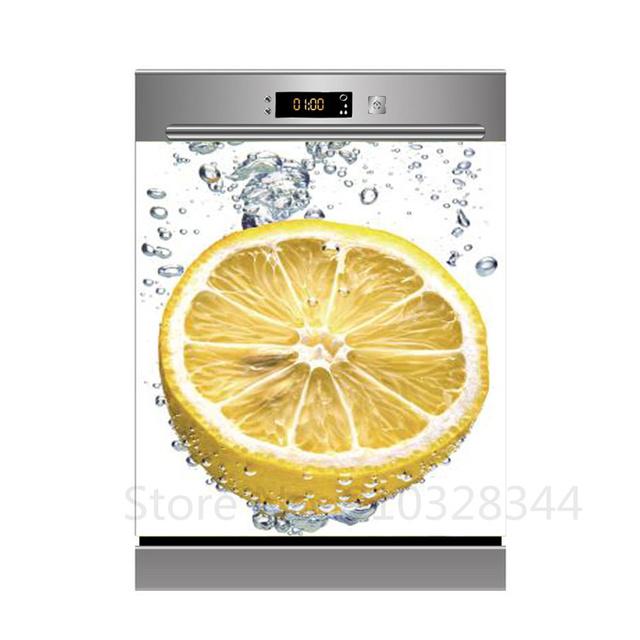 Наклейка для украшения посудомоечной машины «сделай сам», кухонные обои, виниловая наклейка на стену, настенная наклейка с фруктами и цветами для домашнего декора