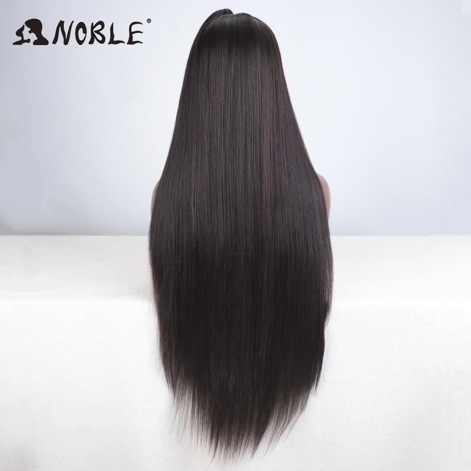 Noble 13x4 Lace Front Wig Synthetic 36 Inch Updo Ombre Brown Highlight Wig Long Straight Wigs For Women Lace Wig Cosplay Wigs
