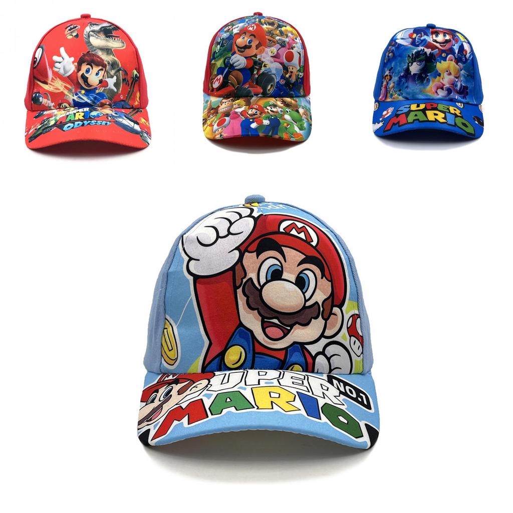 Детская бейсболка с рисунком Super Mario Bros из хлопка и с защитой от солнца для активного отдыха