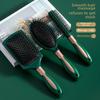 Темно-зеленая эластичная массажная расческа с воздушной подушкой: Отрицательно-ионный прибор для выпрямления и вьющихся волос для женщин и студентов