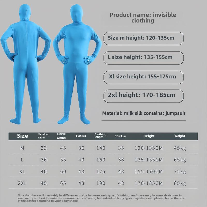 Men's Solid Color Black Invisible Halloween Jumpsuit (Available for Kids)