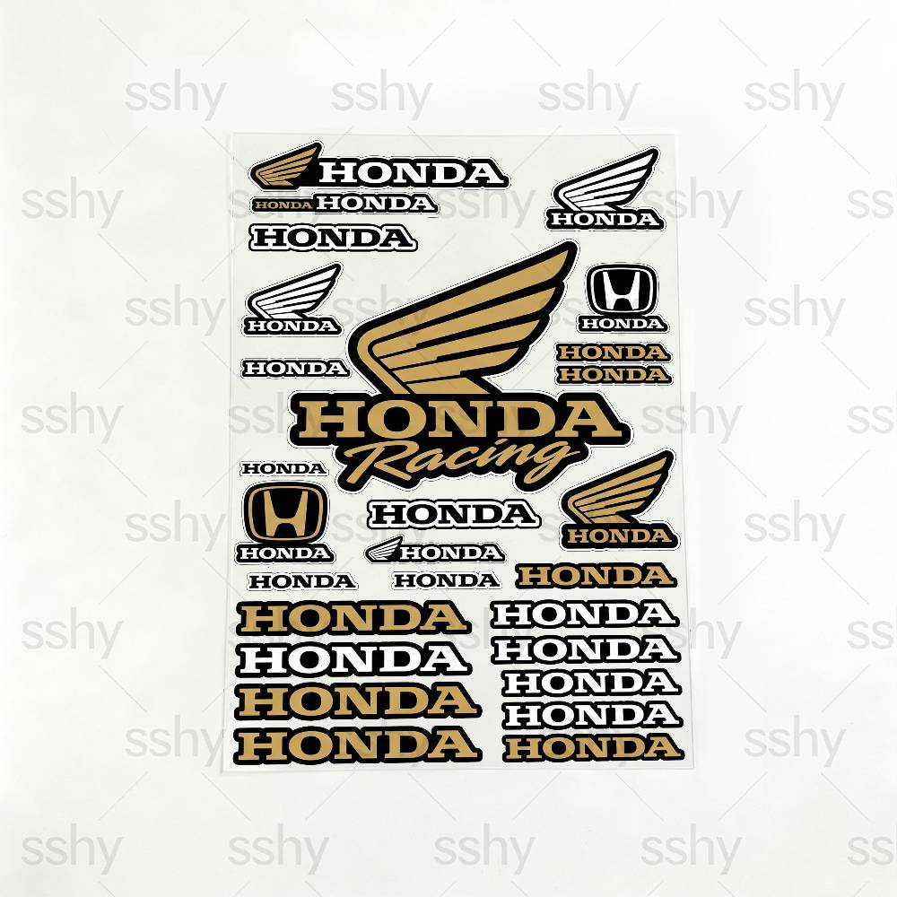 WKB5  FOR HONDA RACING Multi Scene Waterproof Reflective Scratch Cover Stickers Fit Auto Motorcycle Helmet Refrigerator Water Cup