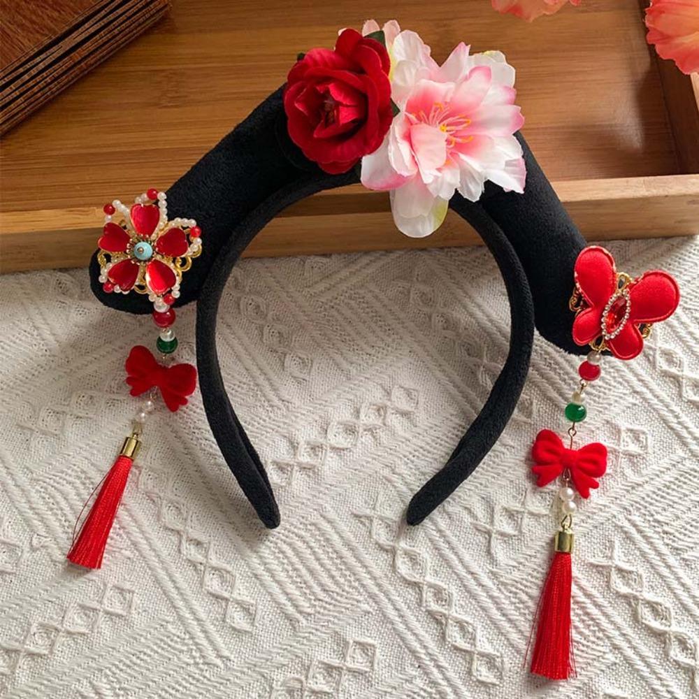 Sweet Chinese Style Hair Hoop Long Tassel Children Hair Bands Performance Props