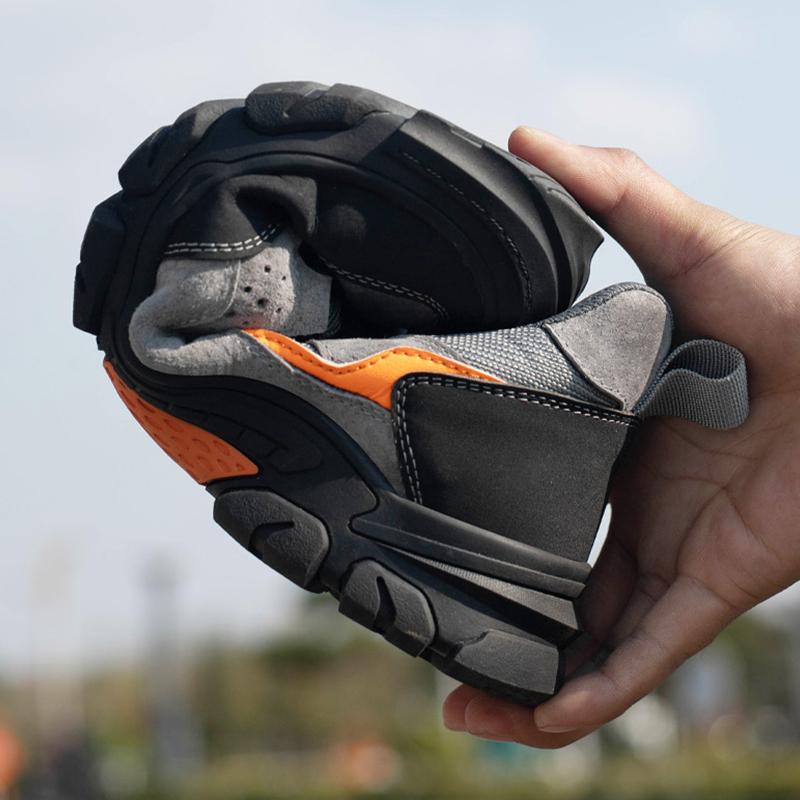 Men Safety Work Shoes Plastic Toe Safety Boots Fashion Lightweight Comfort Working Sneakers Anti-Puncture Indestructible Shoes