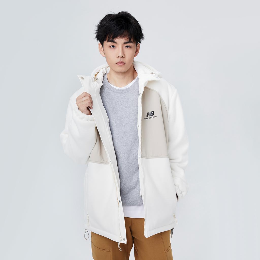 New Balance Velvet Jackets Unisex Ivory Hooded Moderate