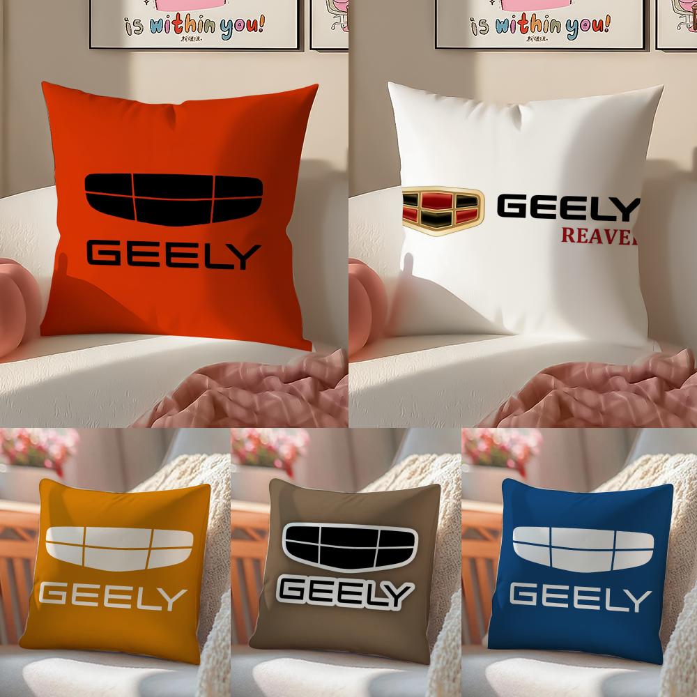 Reliable Car Brand GGEELY Cushion Cover Pillowcase Short Plush Invisible zipper Room Sofa Cushion Cover