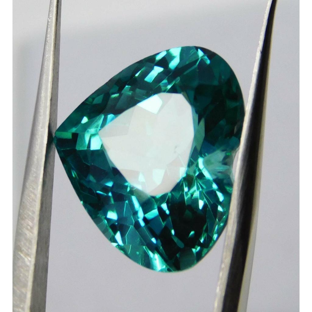Natural Bluish Green Grandidierite Loose Gemstone 10.23 ct Heart for Jewelry Making and Crafts