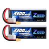 Zeee 3S 11.1V 50C 3300mAh LiPo Battery with XT60 Plug, 2-Pack, High Capacity for RC Products, Drones, RC Trucks, RC Boats, and RC Cars