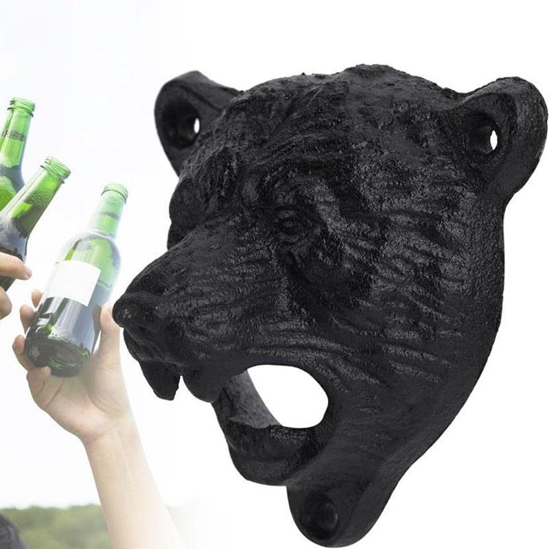 WTEMPO 1 шт. Ретро Железный Открыватель для Бутылок в Форме Головы Медведя, Домашнее Декоративное Изделие Ручной Работы, Можно Установить на Стену