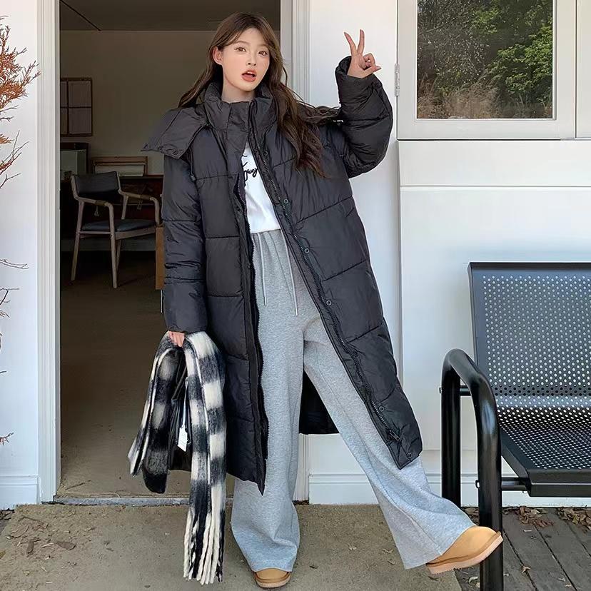 Новая корейская версия модной утолщенной съемной кепки средней длины, взорвавшейся над коленом, студенческого пальто.