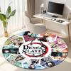 Classic Japanese-style cartoon Demon Slayer round rug, home soft decorative anti-slip yoga mat and chair mat, outdoor floor mat carpet K7