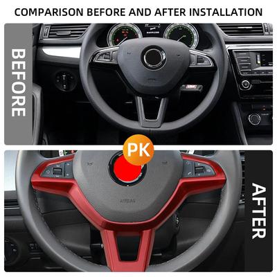 Для Skoda Octavia A7 2017 Fabia 2016 2017 Rapid Spaceback 2016 Superb Накладка на панель декора рулевого колеса Внутренние аксессуары