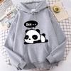 (Unisex Hoodie)Осень-зима, повседневные толстовки с капюшоном и буквенным принтом панды, однотонные пуловеры с капюшоном и длинными рукавами, толстовки