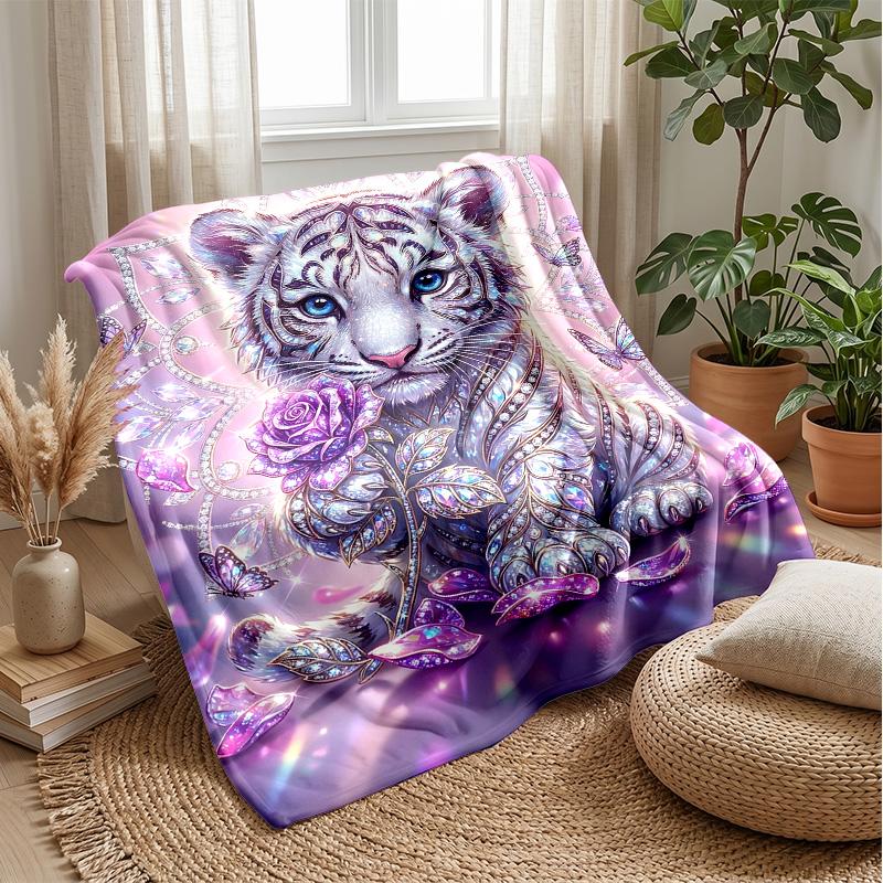 Lion s Majesty in Art Theme blanket Lightweight Warm Flannel Blanket Decorative Throw Blanket for Home Decoration
