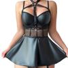 Сексуальный боди-бондаж, модное клубное платье из ПУ латекса для женщин, облегающее цельное нижнее белье