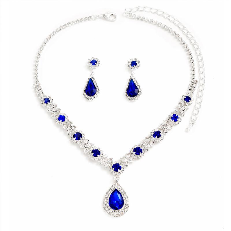 1 комплект ожерелья элегантные стразы роскошный декор для вечеринки модный праздничный подарок серьги комплекты ювелирных изделий