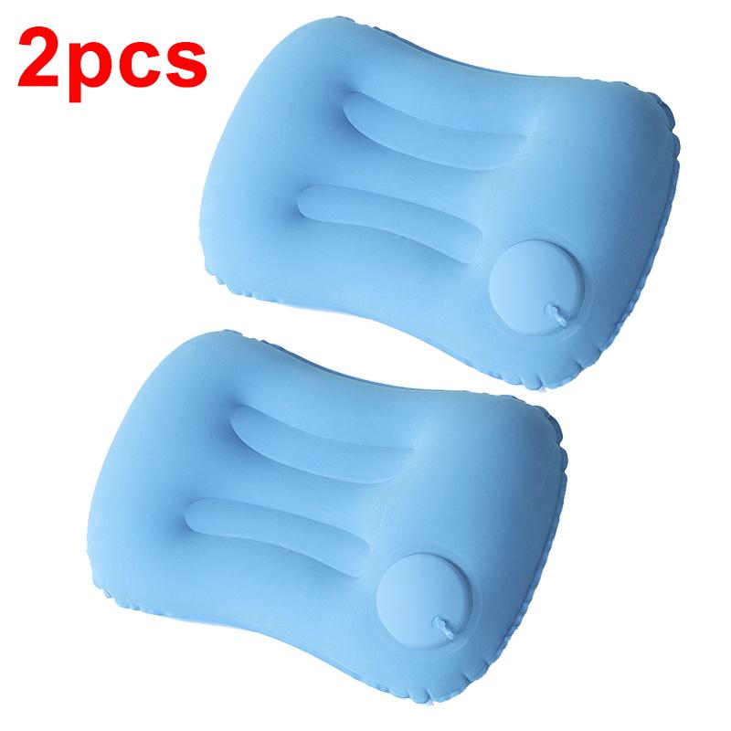 Portable Travels Pillow Air Inflatable Airplane Car Pillows Folding Press Type Bed Pillows Neck Cushion For Home Office Supplies