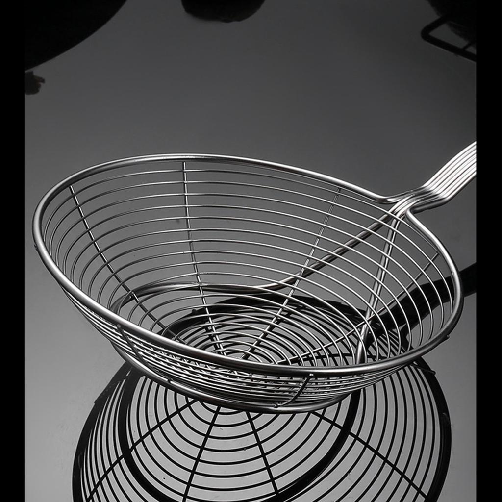 Stainless Steel Wire Skimmer Thickened and Reinforced Noodles Pasta Filter Spoon for Home Kitchen