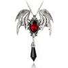 New Gothic Halloween Necklace Red Vampire Vintage Bat Pendant for Men and Women