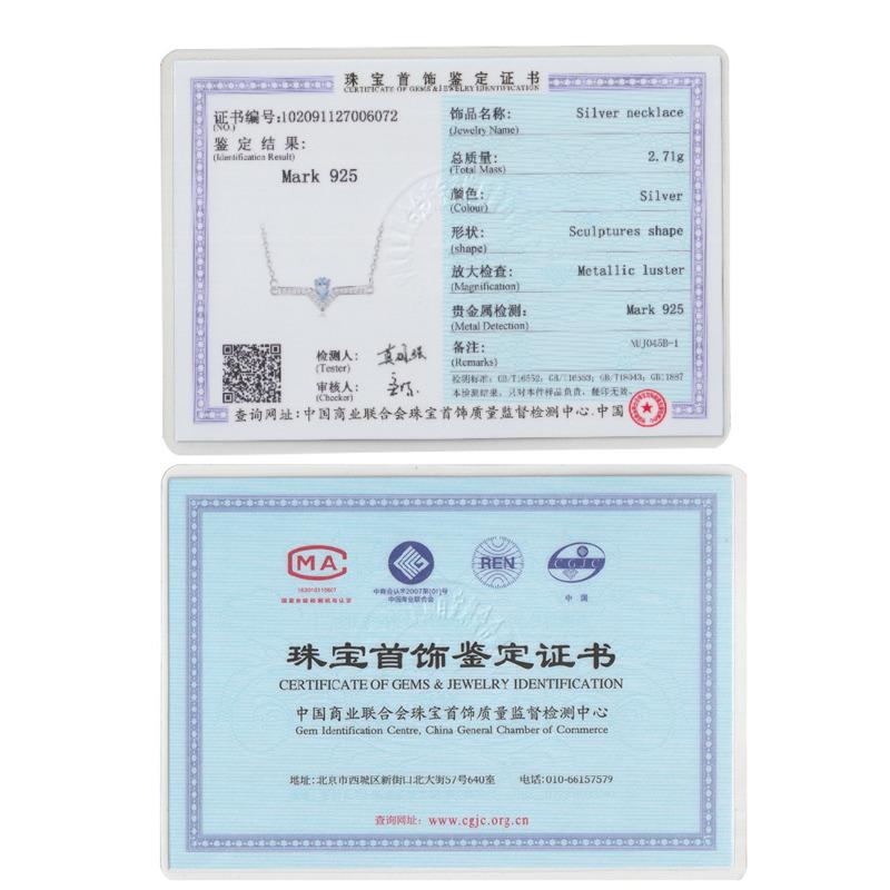 Gica Gema Стерлингового Серебра 925 пробы Синий V-образный Светлый Роскошный Классический Темперамент Ожерелье С Подвеской Для Женщин Изысканные Высококачественные Ювелирные Изделия Подарок На День Святого Валентина