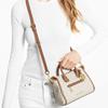 Michael Kors Carine 22 Классическая Сумка-тоут на молнии с монограммой, холст и кожа, сумка через плечо, мини-сумки для женщин, Ваниль 35F2GCCC5B-150