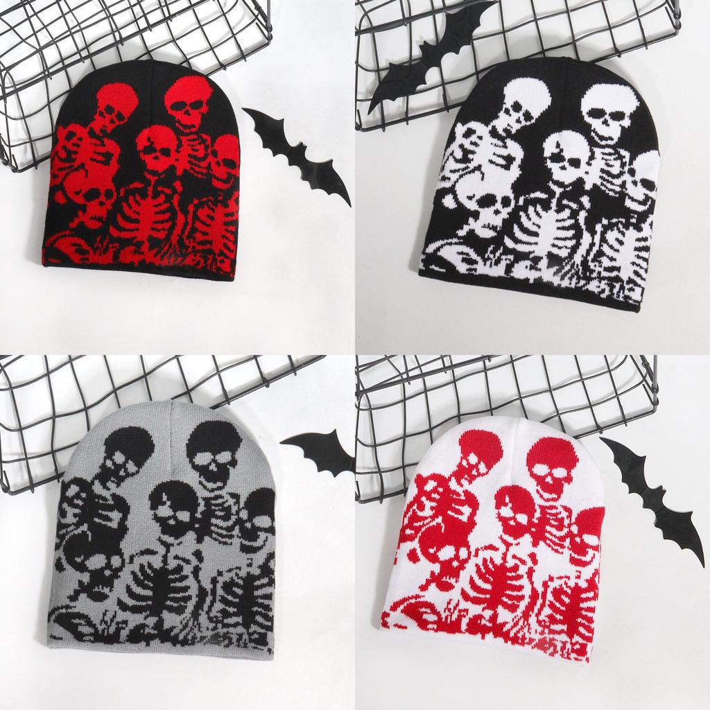 Шапка вязаная с узором черепа для осени и зимы уличная одежда аксессуар мода