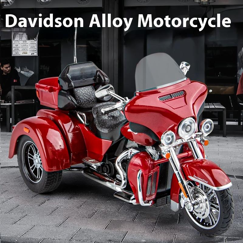 1/9 Harley Davidson TRI GLIDE ULTRA Luxury Tricycle Alloy Diecast Model Motorcycle Sound & Light Collection Decoration Gift BOX