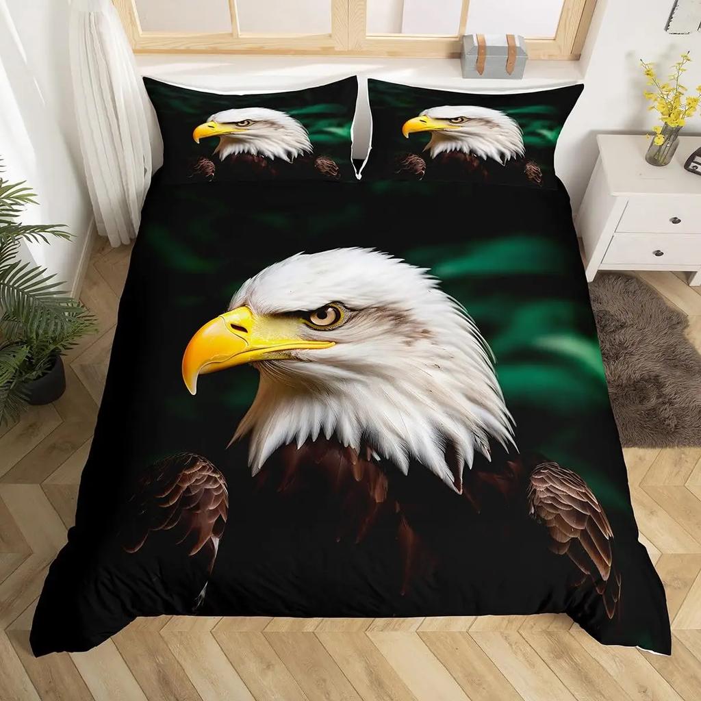Комплект пододеяльника Eagle размера Queen для взрослых с рисунком животных, стильный декоративный чехол для одеяла с птицами
