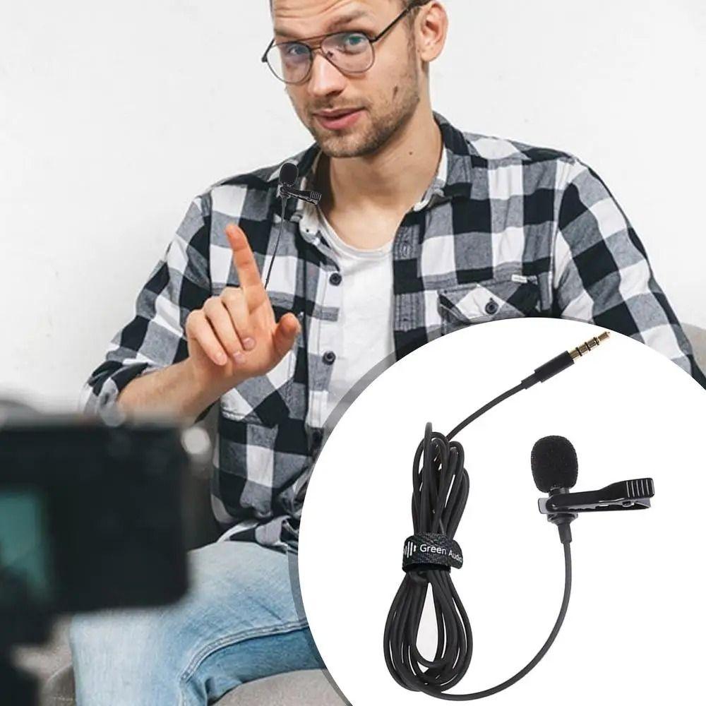 Wired Lapel Microphone Mini Speaker Mic Clip on Lapel Mic for Mobile Phone/PC Laptop For Recording