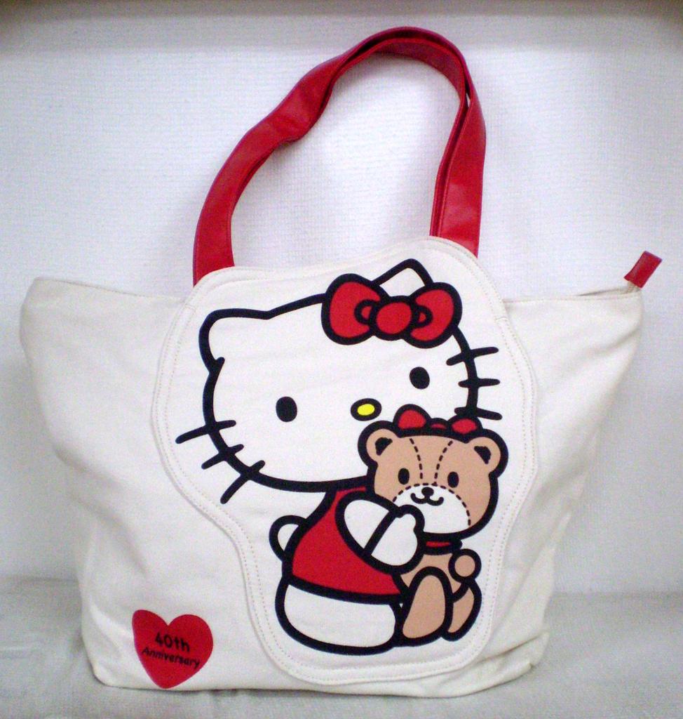 Sanrio Hello Kitty Canvas Tote Bag Kitty Tiny (40th & Chum)