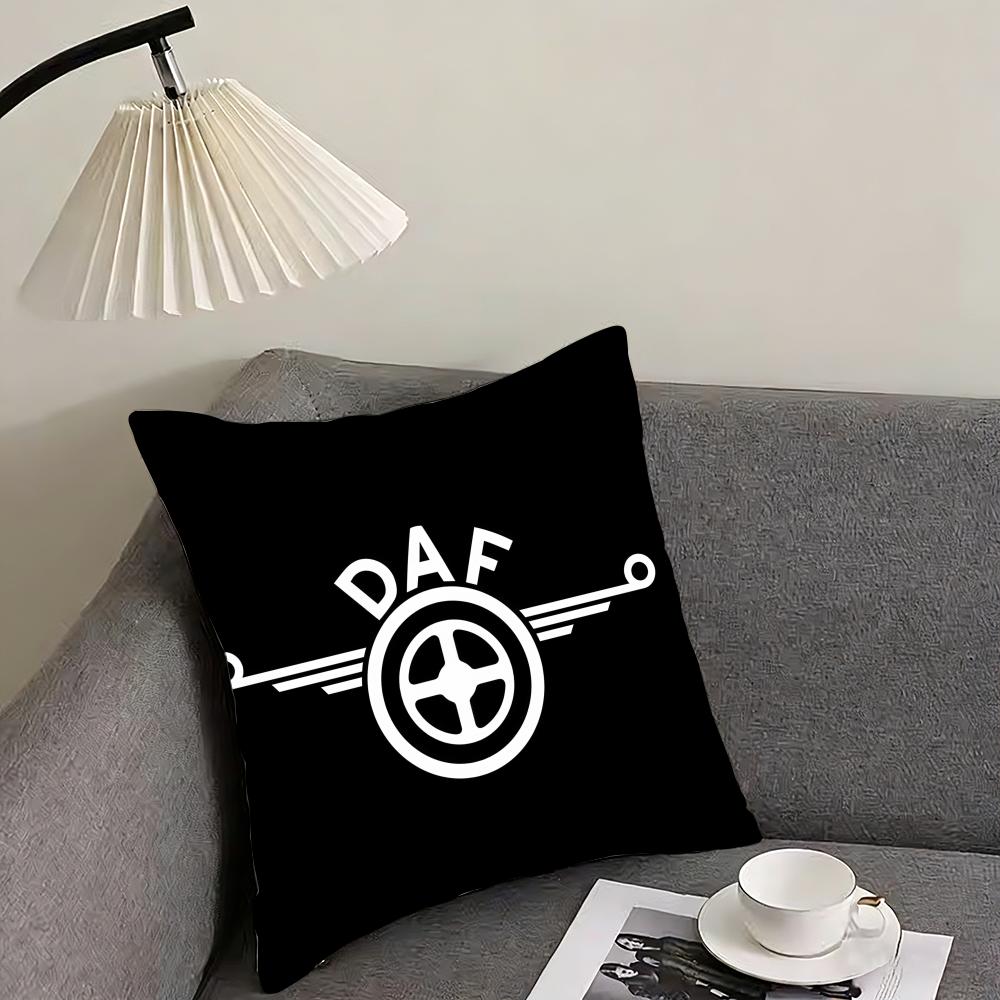 DDAF Truck Logo Cushion Cover Pillowcase Comfort Sofa Bed Silky Elegant Invisible Zipper Decorative Cushion Cover