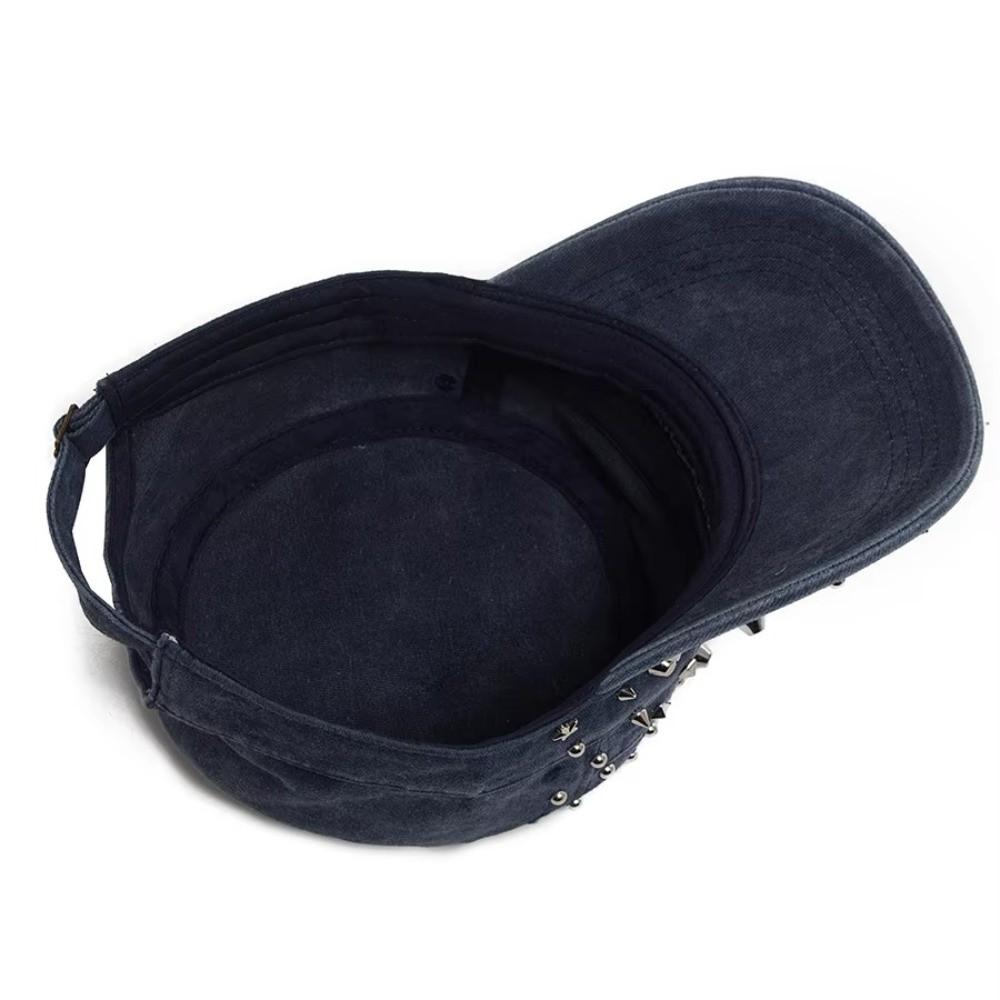 Adjustable Flat Hat Cap Rivet Design Trucker Hat Vintage Baseball Cap For Women Men