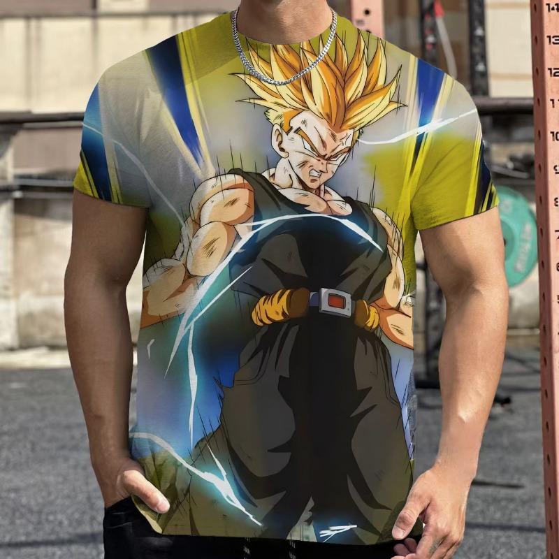 2026 Летняя Ретро Футболка Dragon Ball для Фитнеса Мужская Оверсайз 3D Печать Короткий Рукав Семейная Унисекс Детская Спортивная Футболка