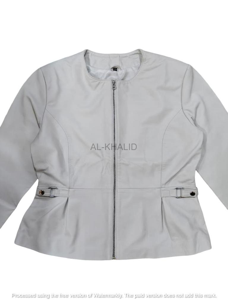 Женская белая кожаная куртка ручной работы из натуральной овчины, плиссированная, расклешенная, стильная