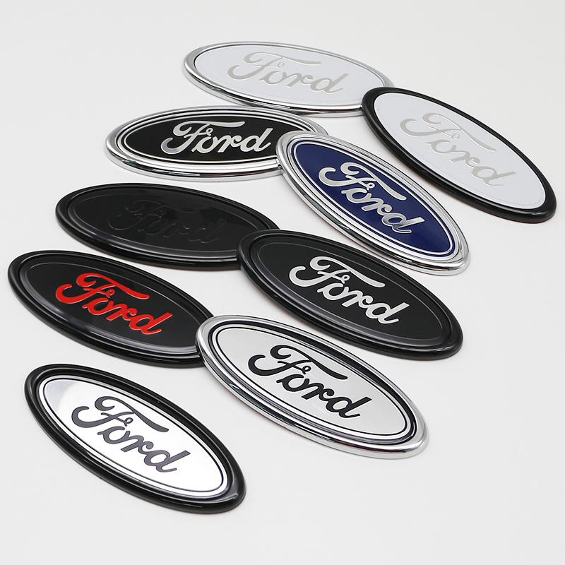NGGU1 11.5cm ABS Car Front Rear Trunk Badge Emblem Replacement For Ford Focus Mondeo Edge Ecosport Ranger Fiesta Fusion Kuga Tuning